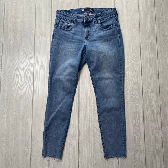 KUT Women's Denim Blue Distressed Donna Ankle Skinny Jeans Size 8 - Picture 1 of 10